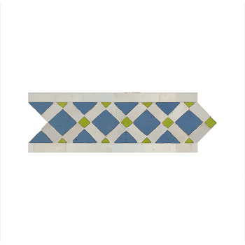 Mosaic House Moroccan tile Fes B 2-1-5 Light Blue White Lime Green  zellige, mosaic, zellij, border, glaze, traditonal, classic 